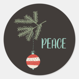 Vintage jul Ornament Black Kuvert Seals Runt Klistermärke