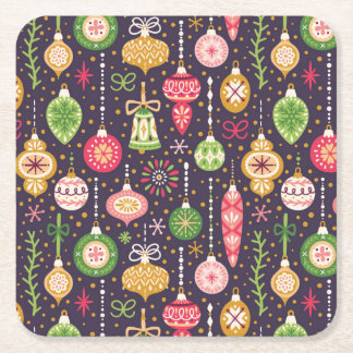 Vintage jul Ornament Mönster Underlägg Papper Kvadrat