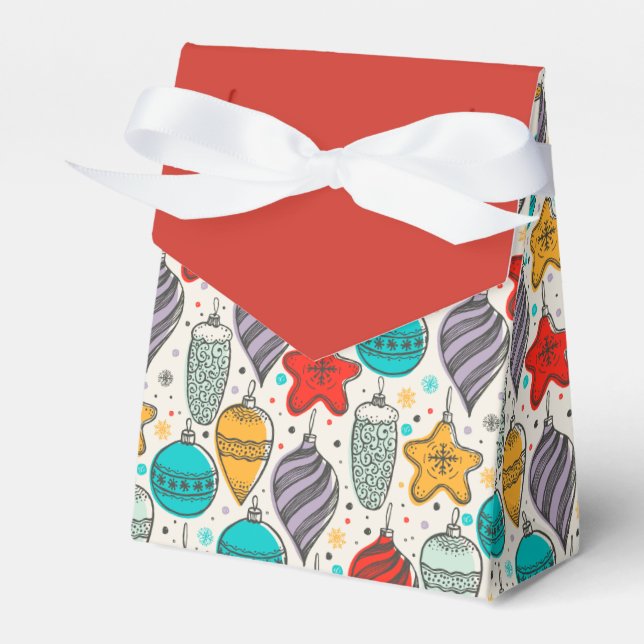 Vintage jul Ornaments Helgdag Tält Presentaskar (Framsidan Sidan)