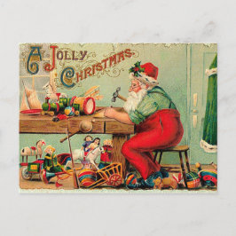 Vintage jul på jultomtens workshop helg vykort