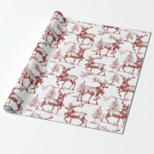 Vintage jul på rött presentpapper