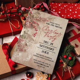 Vintage jul Party Inbjudningar