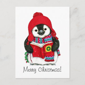 Vintage jul Penguin Helg Vykort