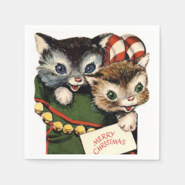 Vintage jul Pets Helgdag papper napkin Pappersservett
