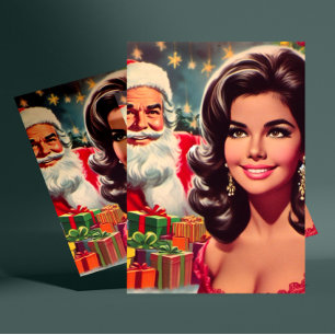 Vintage jul pinup vykort