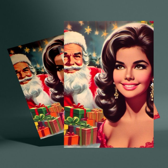 Vintage jul pinup vykort (Skapare uppladdad)