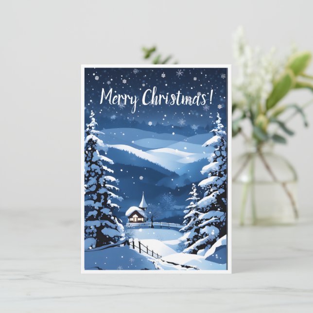 Vintage jul - platta Hälsning-kort (Stående Fram)