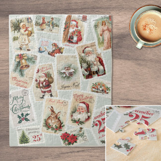 Vintage jul Postage Frimärke Pussel