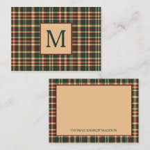 Vintage jul Pput Red and Grönt Monogram