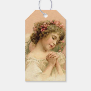 Vintage jul Praying Angel Presentetikett