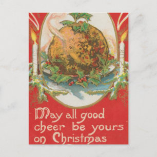 Vintage jul Pudding Helg Vykort