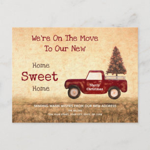 Vintage jul Red Lastbil Home Sweet Home Vykort
