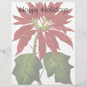 Vintage jul, Red Poinsettia Winter Plant
