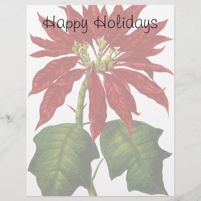 Vintage jul, Red Poinsettia Winter Plant (Framsida)