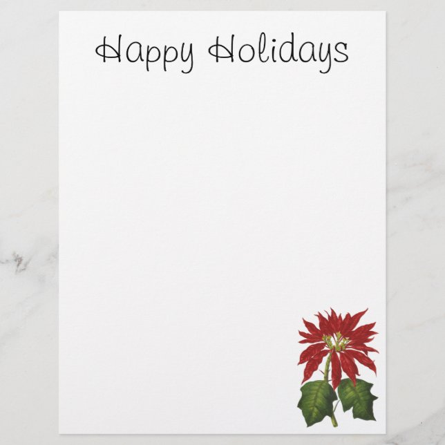 Vintage jul, Red Poinsettia Winter Plant (Framsida)