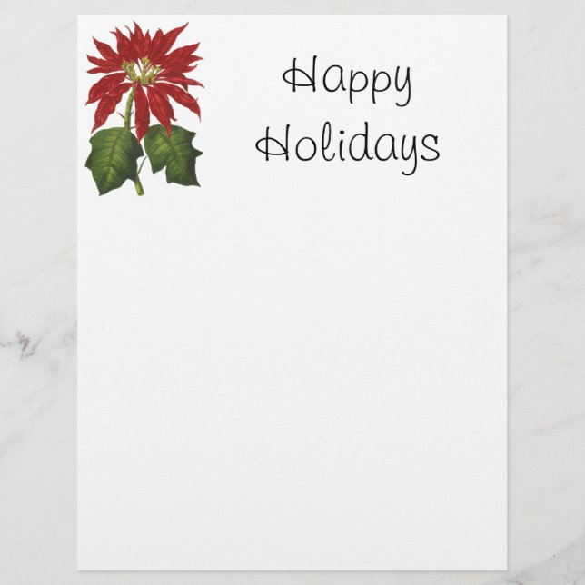 Vintage jul, Red Poinsettia Winter Plant (Framsida)
