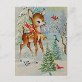 Vintage jul reindeer Högtidlig vykort