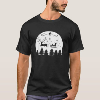 Vintage jul Reindeer Jultomten Retro Merry T Shirt
