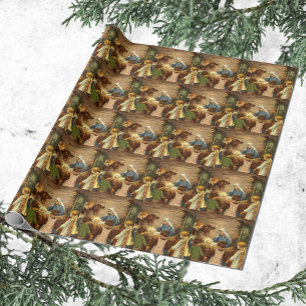 Vintage jul, Religiösa Nativitet w Baby Jesus Presentpapper