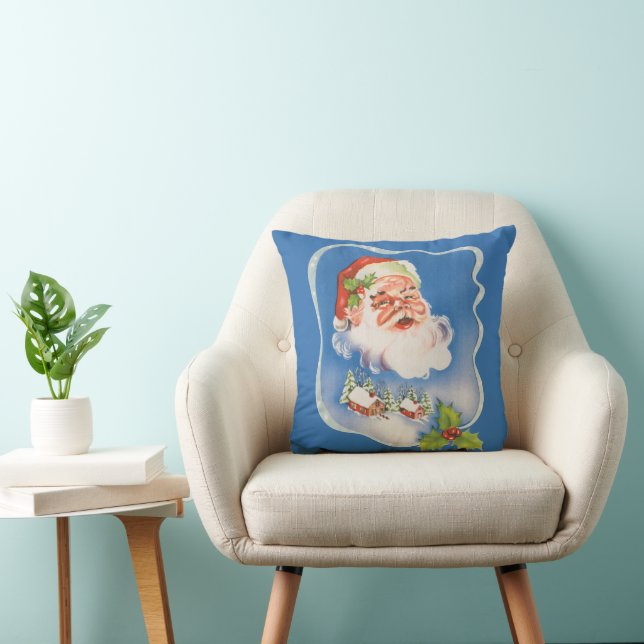 Vintage jul, Retro glädjande tomte Kudde (Stol)