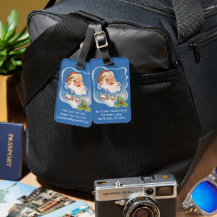 Vintage jul, Retro glädjefull tomte Bagagebricka