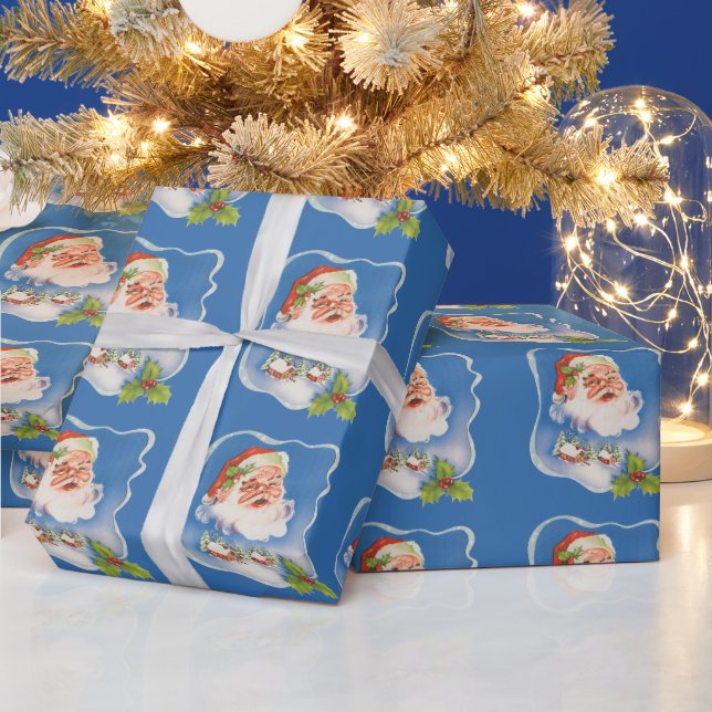 Vintage jul, Retro jolly tomte Presentpapper (Helgdagar)