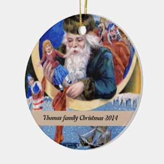 Vintage jul Retro Julafton Personlig Julgransprydnad Keramik