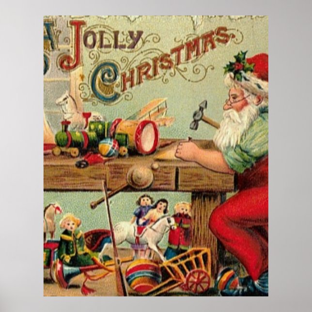 Vintage jul Retro Julafton Personlig Poster (Framsidan)
