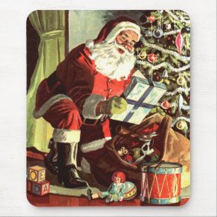 Vintage jul, Retro tomte med presenter Musmatta
