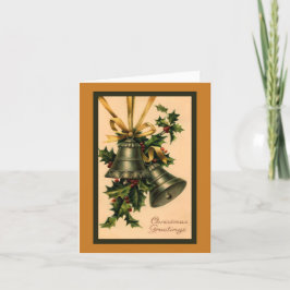 Vintage jul, Ribbon, Silver Klockor Guld Helgkort