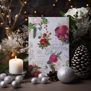 Vintage jul Ro Joyeux Noel Ephemera Helg Vykort