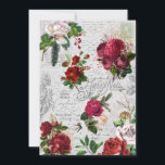 Vintage jul Ro Joyeux Noel Ephemera Julkort<br><div class="desc">Elegant och mycket detaljerad blommigt av årgången Juli med skarvlös sammansättning som har "Joyeux Noel"-typografi,  handskript,  portionsgrafik,  holly,  mistletoe och djupt rött och elfenben ro på åldrasens bakgrund.</div>