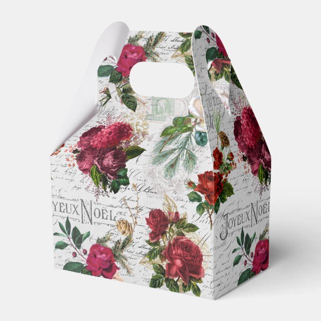 Vintage jul Ro Joyeux Noel Ephemera Presentaskar (Framsidan Sidan)