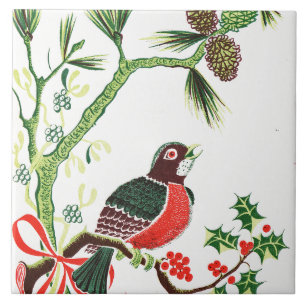 Vintage jul Robin Kakelplatta