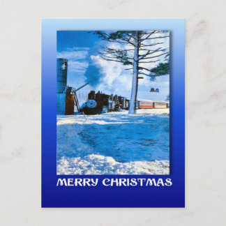 Vintage jul, rusning genom snö helg vykort