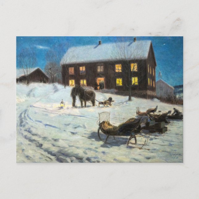 Vintage jul, Rustic Winter Home Vykort (Framsida)