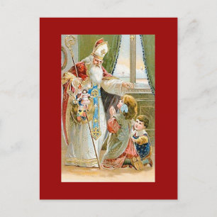 Vintage jul Saint Nicholas Helg Vykort