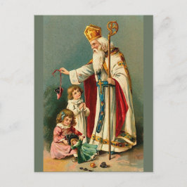 Vintage jul Saint Nicholas Helg Vykort