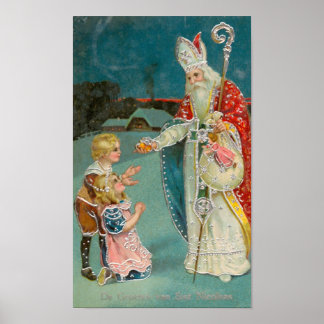 Vintage jul Saint Nicholas Poster