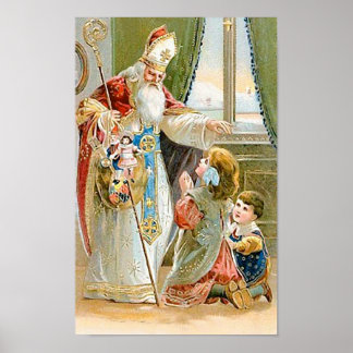 Vintage jul Saint Nicholas Poster