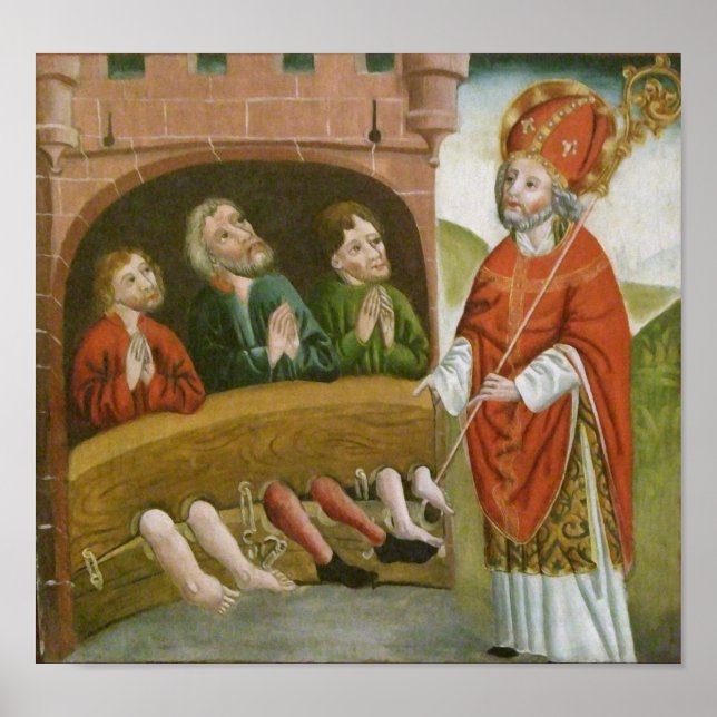 Vintage jul Saint Nicholas Poster (Framsidan)