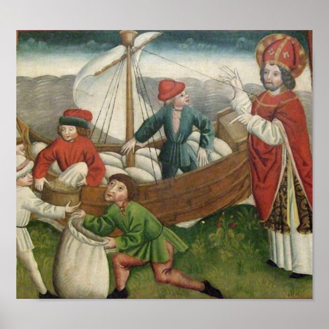 Vintage jul Saint Nicholas Poster (Framsidan)