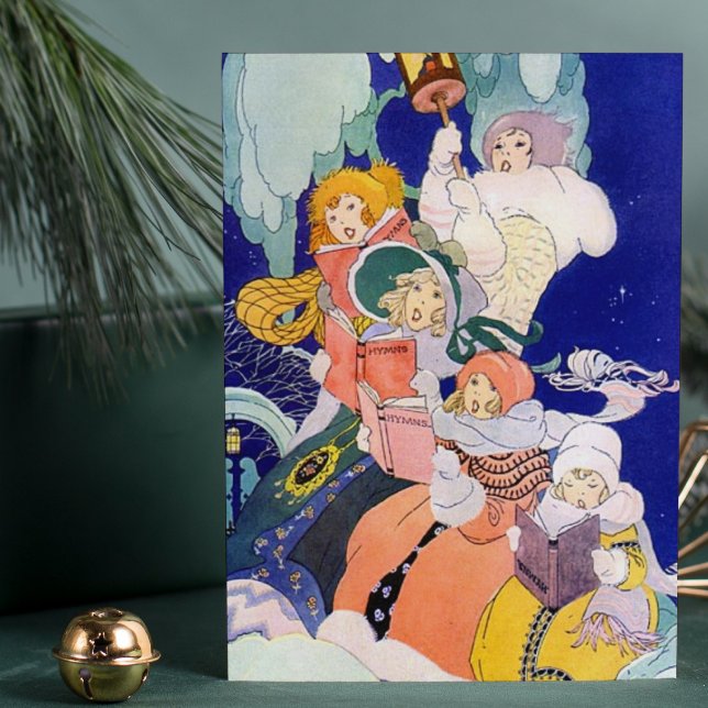 Vintage jul sång helgkort (Skapare uppladdad)