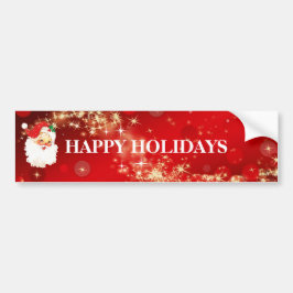 Vintage jul Santa Claus på röd bumperdekal Bildekal