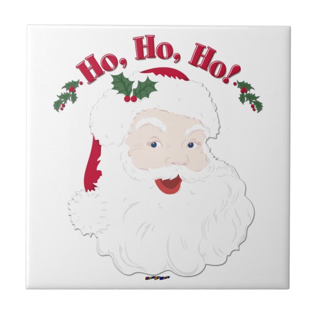 Vintage jul Santa Ho, Ho, Ho! Kakelplatta (Framsidan)