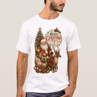 Vintage jul Santa T Shirt