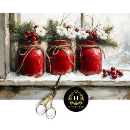 Vintage jul Scene Mason Burk Decoupage