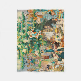 Vintage jul Sherpa Blanket Fleecefilt