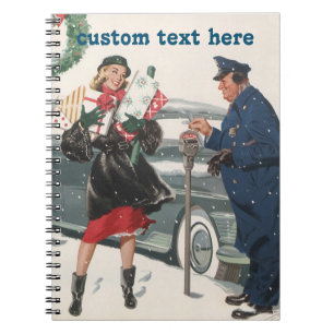 Vintage jul, Shopping Presenter Policeman Anteckningsbok
