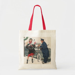 Vintage jul, shoppingpresenter polisman tygkasse